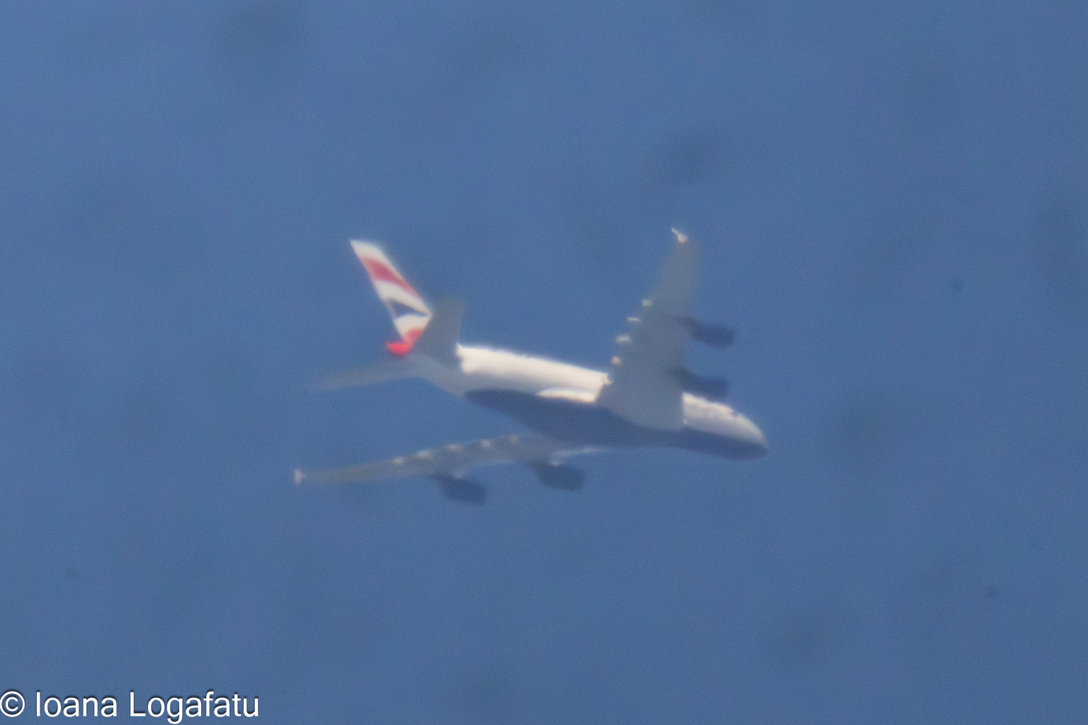 Soaring above the clouds on a clear day
